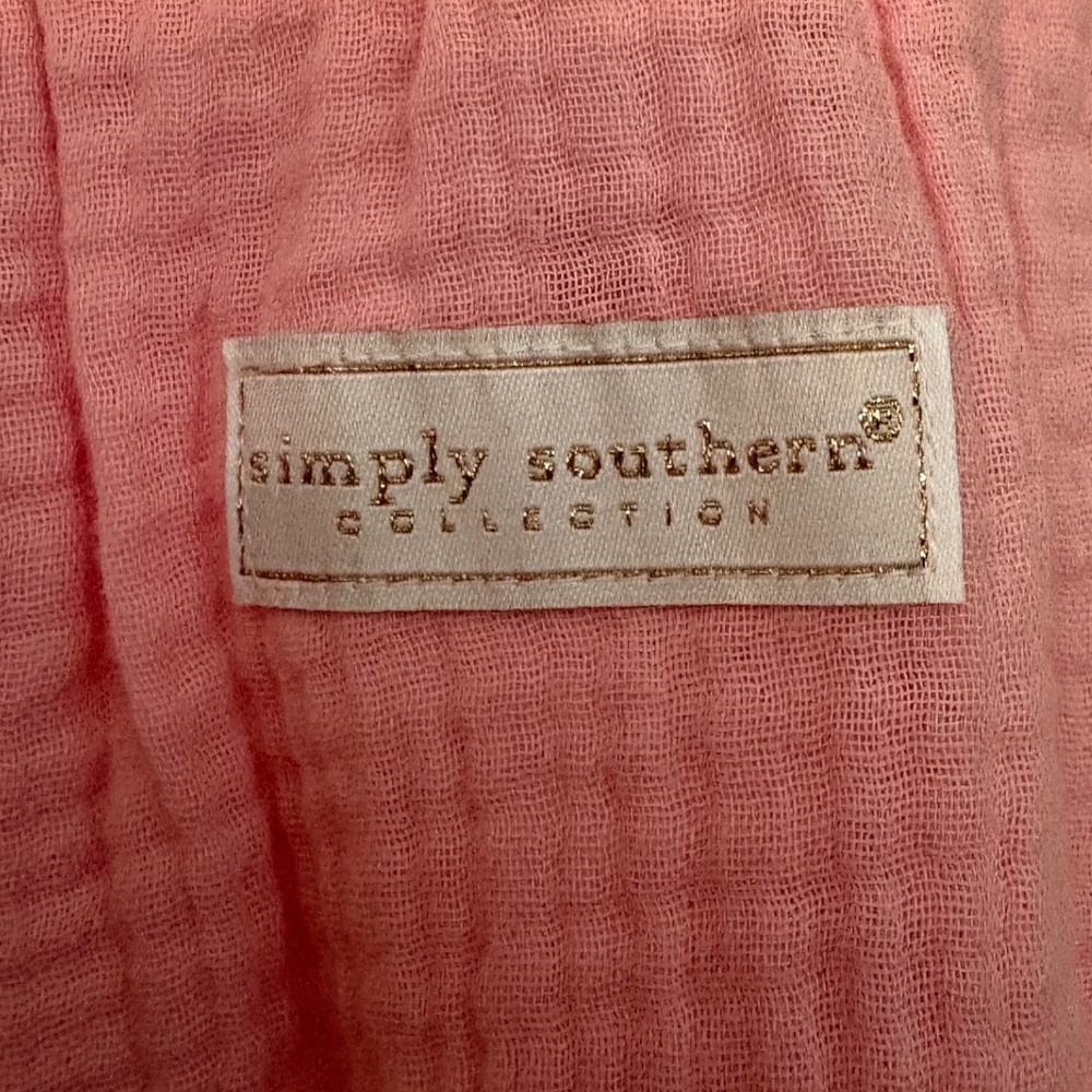 Simply Southern Pink Gauze High Waist Smocked Shorts Taffy M/L - Picture 4 of 8